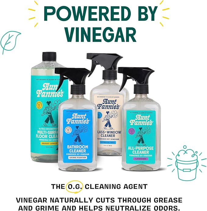 Aunt Fannie's Ultra Concentrated Floor Cleaner Vinegar Wash, Multi-Surface Solution For Mopping, Makes 16 Gallons, Bright Lemon Scent, 32 oz. (Pack of 6)