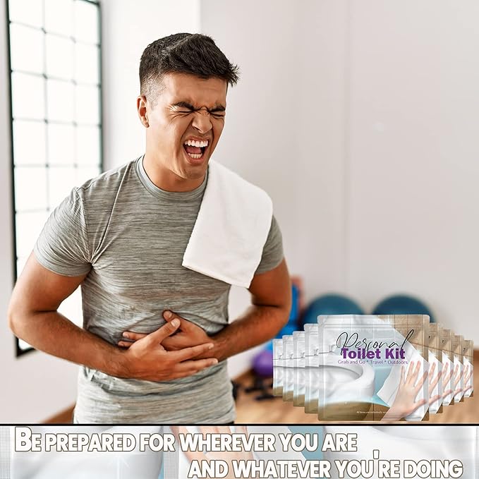 Personal Toilet Kit To Go – 10 Pack | Disposable Public Restroom Kit | Individually Wrapped for Toilet Protection Kit | Toilet Paper, Toilet Seat Cover, Butt Wipes, Cleansing Wipes (Clean)