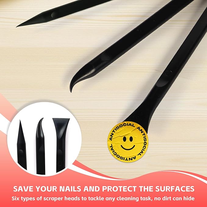 Upgraded Extractable & Magnetic Razor Blade Scraper Tool with 3PCS Plastic Razor Blade Scraper, Razor Scraper with 10 Extra Blades, Cleaning plastic Scraper Tool, sticker, Window, Glass Scraper