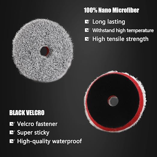 SPTA Drill polishing kit, 11Pcs 3-Inch Buffing Polishing Pads, Car Foam Drill Buffing Pad, Polishing Pads Kit, Car Buffer Polisher Kit Drill Buffing Kit for Car Polishing, Waxing, Sealing Glaze