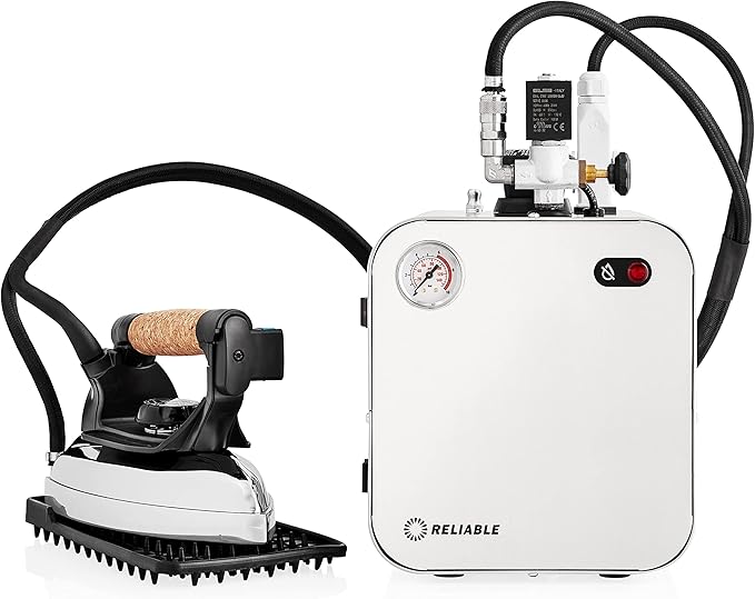 Reliable 5100IS/2100IR Professional Iron Station with Eco Mode, 120V, 2.2M Steam Hose, 2.2L Stainless Steel Boiler, Aluminium Soleplate, 1800W Total, Made in Italy