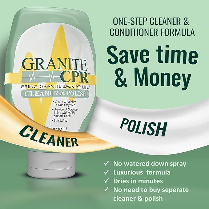 CPR Granite Cleaner Can Be Used Daily On Granite, Marble, Quartz & Corian. Leaves A Gorgeous Streak-Free Shine & Silky Smooth Finish (18 Ounce (Pack of 2))