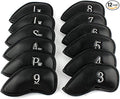 CRAFTSMAN GOLF 12pcs or 1pc Thick Synthetic Leather Golf Iron Head Covers Set Headcover Fit All Brands Callaway Ping Taylormade Cobra Etc. Also Custom Name