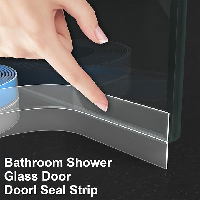 Weather Stripping Door Seal, Silicone Strip for Frame and Gaps Draft Stopper,Glass Shower Door Sweep, Clear, 36 Feet x 2 Inch