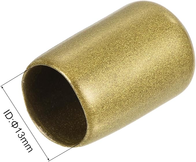 uxcell 20pcs Rubber End Caps 13mm ID Vinyl Round Tube Bolt Cap Cover Thread Protectors Gold