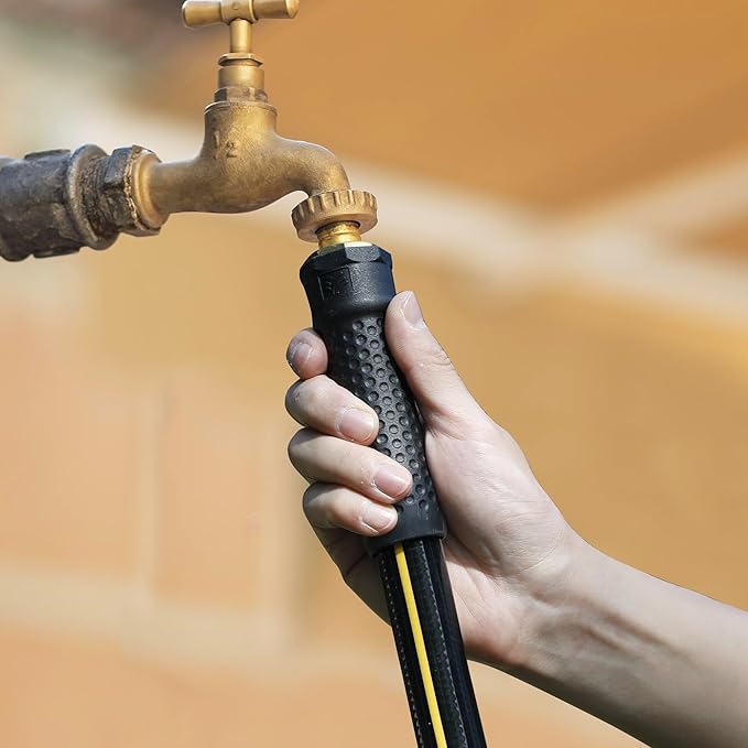 Solution4Patio Lead-in Garden Hose 3/4 in. x 25 ft. -Heavy Duty Durable Flexible Lightweight Water Pipe -Brass Aluminum Ends for Household & Commercial Use -Kink Free, No Leaking, Male/Female Fittings