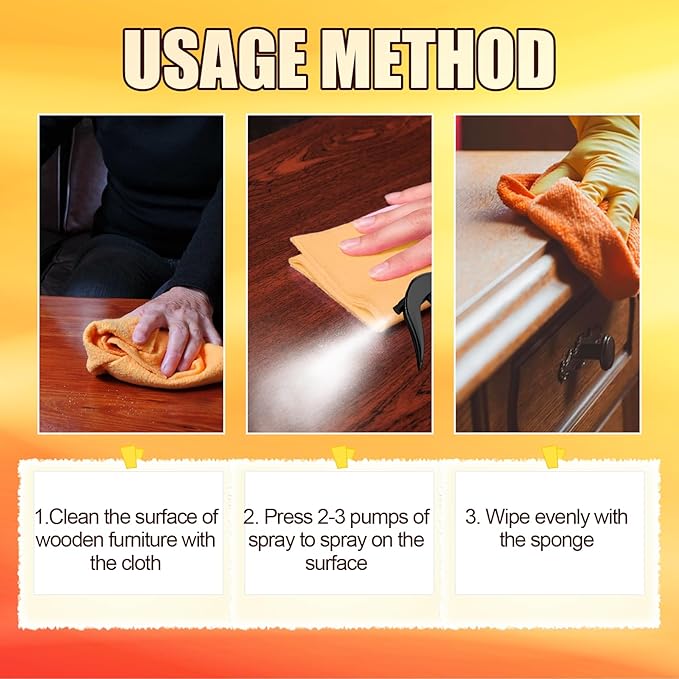 Beeswax Spray Furniture Polish, Wood Cleaner, Wood Floor Polish - For Living Room, Kitchen and Wooden Furniture Floors (Pack of 2) 200 ml