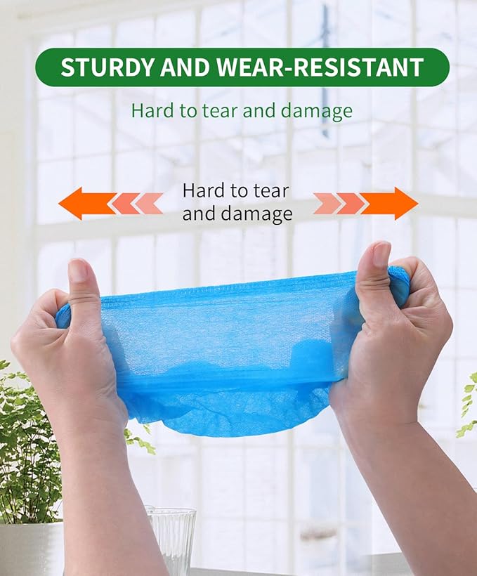200Pcs(100 Pairs) Non-Woven Shoe Covers Disposable Non Slip for Indoors, Breathable | Durable | Boot Covers, Fits Up to Size 13 US Men (Blue)