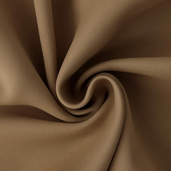 BGment Taupe Blackout Curtains 63 Inches Length 2 Panels - Tan Thermal Insulated Drapes with Rod Pocket Room Darkening Privacy for Living Room Bedroom, 42 x 63 Inch