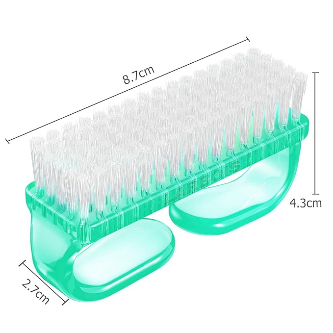 Handle Grip Nail Brush, Hand Fingernail Brush Cleaner Scrubbing Kit Pedicure for Toes and Nails Men Women (4 Pack)