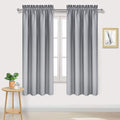 DWCN Blackout Curtains Room Darkening Thermal Insulated Bedroom Curtains Window Curtain Panels, 42 x 63 inches Long, Set of 2 Silver Grey Rod Pocket Drapes