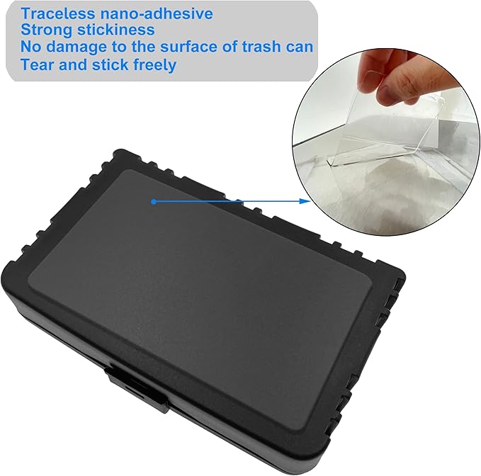 Activated Charcoal Odor Absorbing Filter Refill Deodorizer Compatible with iTouchless Trash Cans 8 Gallon and Larger (4 Large Filters+ 1 Compartment) (Black)