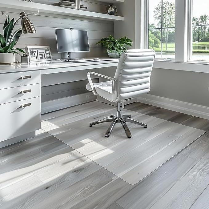 Azadx Chair Mat for Hardwood 60"x 36" Large Office Chair Mat for Hardwood Floors Protector Mat for Office Chair Easy Glide Rolling Plastic Clear Desk Computer Chair Mats for Home Offices