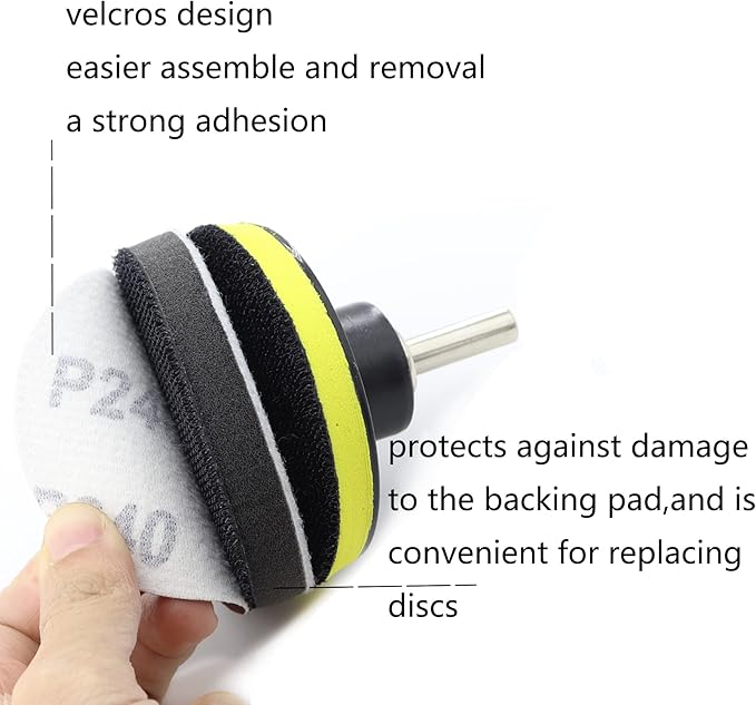 74PCS 3Inch Car Headlight Restoration and Polishing Kit, Sanding Discs with 1/4" and M10 Backing Pad,Scouring Pads, Interface Pad, Wool Polishing Buffing Pad Polishing Buffing Wheel