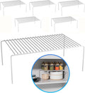 Large(15.7 x 9.4 inch)White Cabinet Storage Shelf Rack Set of 6, Rustproof Metal Wire Kitchen Counter Organizers and Storage, Spice Organization for Cabinet, Plate, Dish, Pantry, Bathroom, Fridge