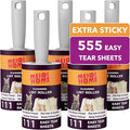 Lint Rollers for Pet Hair Extra Sticky, 555 Sheets Mega Value Set Lint Roller with 5 Upgraded Handles, 5 Rollers Portable Pet Lint Remover for Clothes, Furniture, Carpet, Dog & Cat Hair Removal