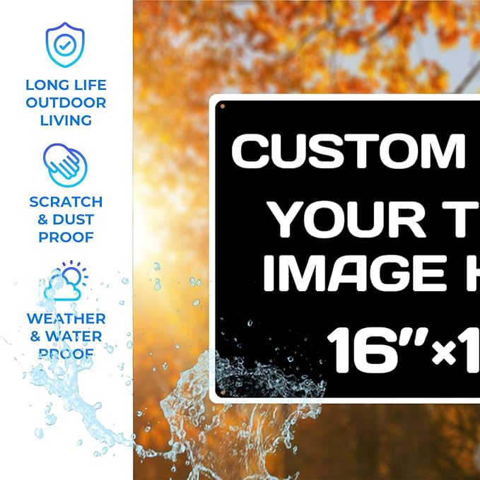 custom signs personalized,Aluminum Weatherproof Metal Sign,Multiple Sizes Custom Personalized Text And picture Here, Black White Traffic Regulation Horizontal Street Signs ,hazard sign,garden