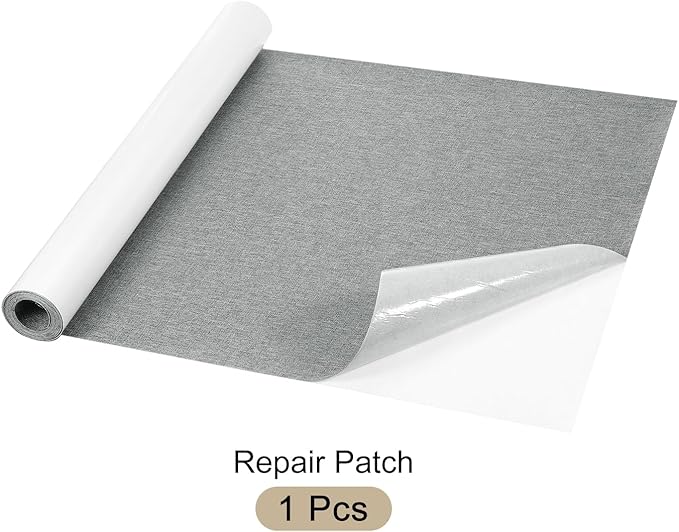 Repair Patches Repair Tape Self-Adhesive DIY Repair Patch Linen Gear Patch for Sofa, Furniture, Chair, Clothing,Tents,17x79 Inch,Grey
