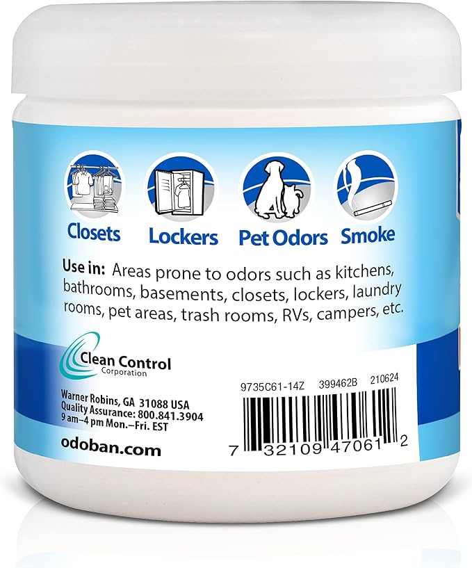 OdoBan Solid Odor Absorber Eliminator for Home and Small Spaces, Fresh Linen Scent, 14 Ounces Each, 6-Pack