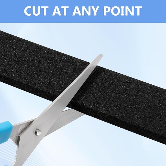 Weather Stripping Door Seal Strip- 1 Inch X 1/4 Inch X 16Feet, Strong Adhesive, Lightproof, Soundproof, Weatherproof Foam Tape Insulation for Sliding Door, Front Door Frame, Windows- Black