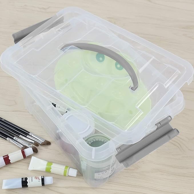 6-Pack 6 L Plastic Storage Containers Latch Storage Box with Lids