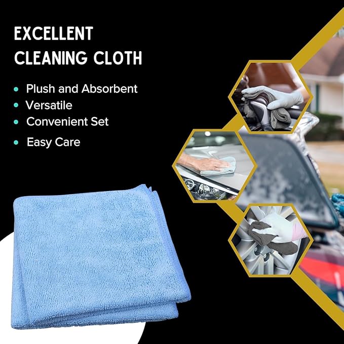 Single Microfiber Cleaning Cloth 40x40 cm - Ultra Absorbent Microfiber Cloth for Home, Kitchen Car Bathroom Rags Polish Cleaning 250 GSM (Blue)