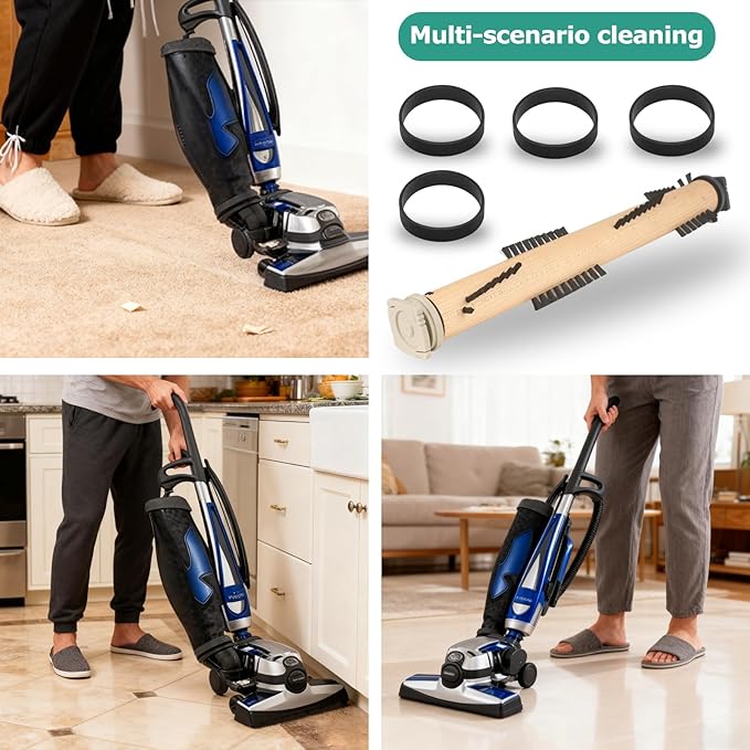 KEEPOW Replacement Part Compatible with Kirby Vacuum Brush Roll with 4 Pcs Belt, Compatible with Generation Models G3-G10, Sentria, Avalir Series