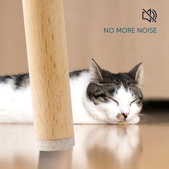 Fursafe&Q Felt Furniture Pads for Hardwood Floors - Self Adhesive Chair Felt Pad, Furniture Feet Floor Protectors, Protect from Nicks, Dents and Scratches, Cabinet Door Bumper128 Pcs Chair Feet