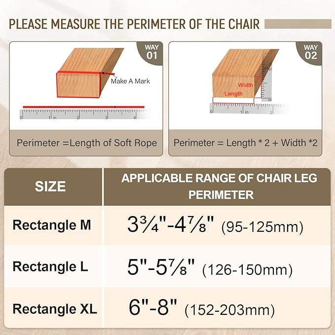 BUMACO Chair Leg Floor Protectors Rectangle Chair Leg Protectors for Hardwood Floors Silicone Pads Covers to Protect Floors(Clear-20 Pcs, Rectangle L Fit (Perimeter: 5"~5-7/8")