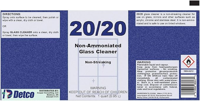 20-20 Non-Streaking, Non-Ammoniated Glass Cleaner