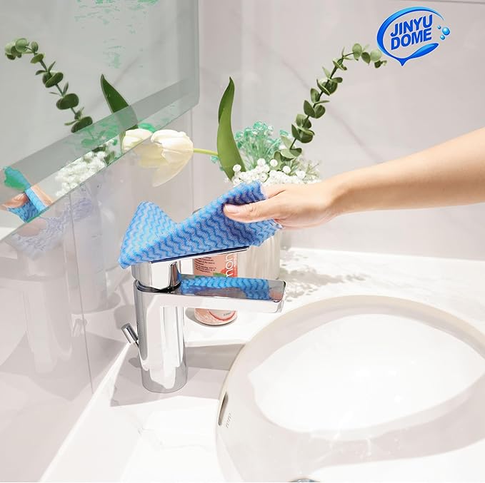 Handi Wipes Reusable Cloths, Blue Disposable Kitchen Cleaning Towel Roll, Heavy Duty J Cloth,50 Count