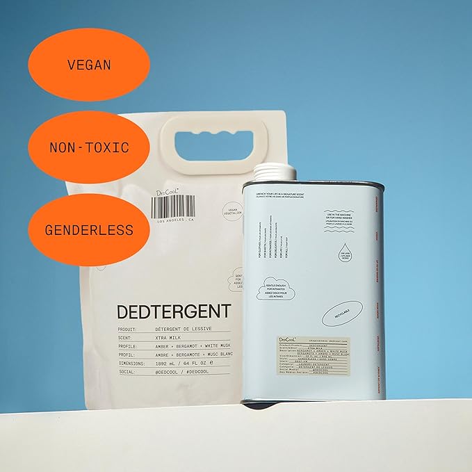 DedCool Liquid Laundry Dedtergent | Xtra Milk | Luxurious Fragrance Detergent | Removes Stains | Infused with Natural Essential Oils | Non-Toxic | 120 Washes | 64 fl oz