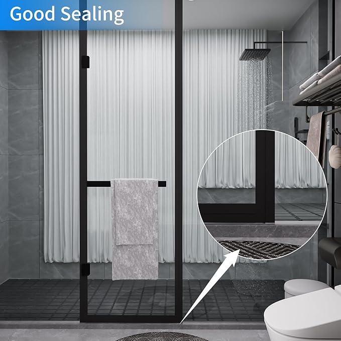 Heavy-Duty 20 ft x 3 in Weather Stripping, Extra Thick 2mm Door Draft Stopper Silicone Seal Strip for House and Glass Shower Doors for Collision and Side Gaps of Door and Windows, Black