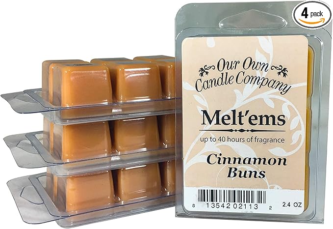 Our Own Candle Company Premium Wax Melt, Hot Buns, 6 Cubes, 2.4 oz (4 Pack)