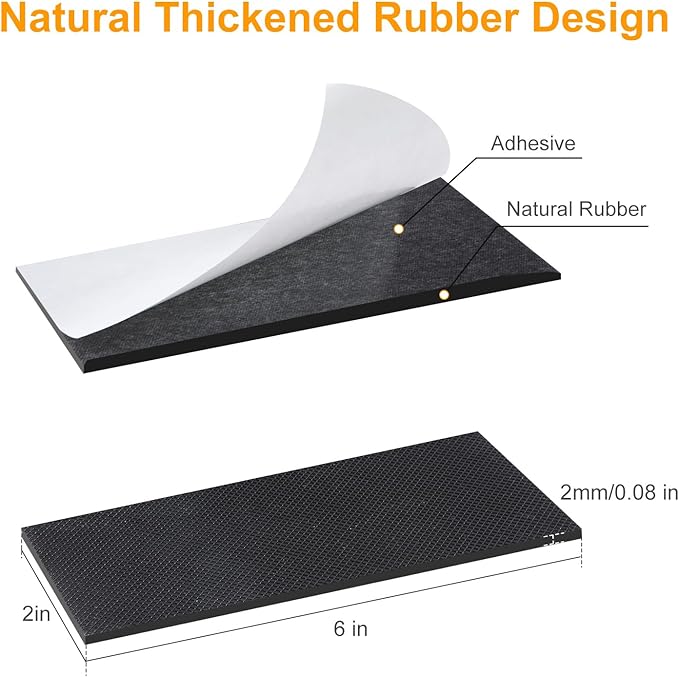 CHUNZEXI Non Slip Furniture Pads 6 PCS 6" x 2", Self Adhesive Rubber Grippers for Furniture Legs, Anti Skid Floor Protectors, Prevent Scratches & Sliding
