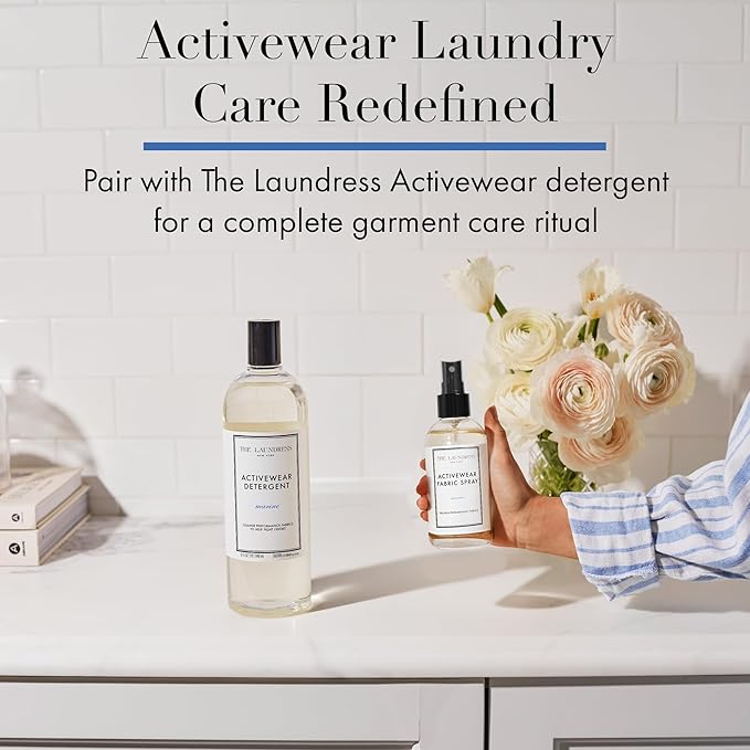 The Laundress Activewear Fabric Refresher Spray, 8 Oz, Marine Fragrance, Bright, Energetic, Odor Freshener for Performance Gear, Towels, Tote Bags, Sneakers & Yoga Mats, 48 Hours* Fragrance