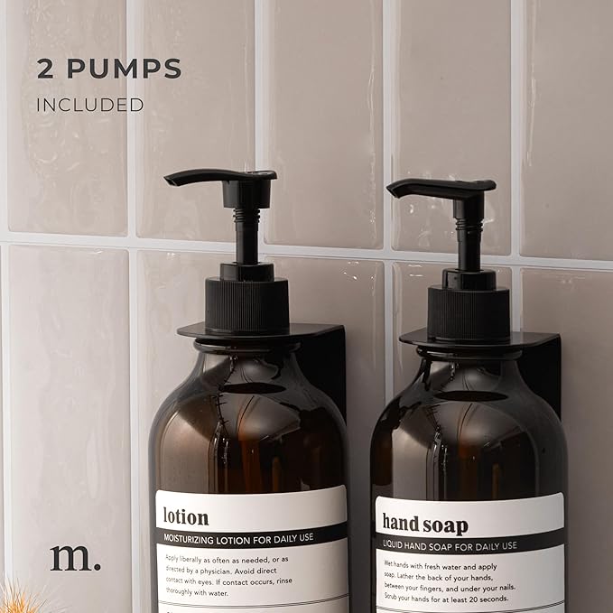 MaisoNovo Soap Pump Replacement - 2X Black Plastic Pumps - Pump Dispenser - Soap Dispenser Pump Replacement - Stainless Steel Soap Pump - Pump for Soap Dispenser