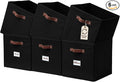DECOMOMO Storage Cubes, 13x13x13 Storage Cube Bins with Labels, Fabric Organizer Bins (13" / 6pcs, Black)