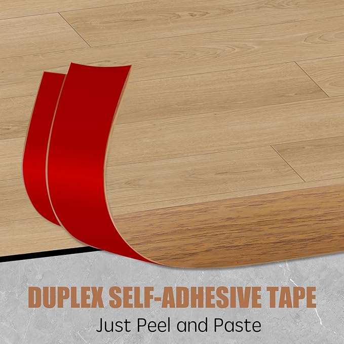 Floor Transition Strip Door Threshold 79" Floor Transition Reducer Trim on The Edges Threshold Strip Self Adhesive Suitable for Doorways, Tiles, Carpet