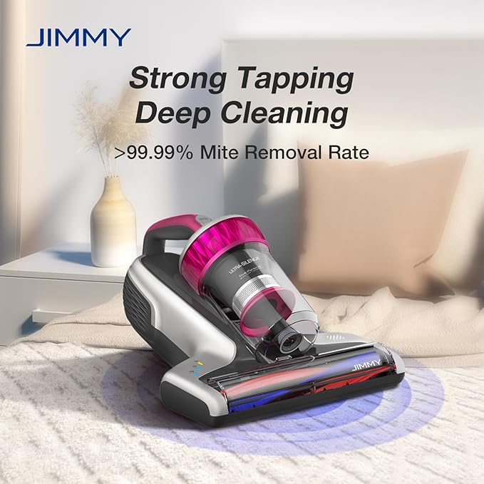 Jimmy WB73 Mattress Vacuum Cleaner, Pet Hair Vacuum, Bed Vacuum with UV & Ultrasonic, Strong Suction, Dust Recognition and Anti-allergen (WB73, Corded)