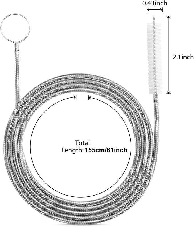 Long Drain Brush Flexible Feeding Tube Brush Slim Cleaning Brush Hose Pipe Brush