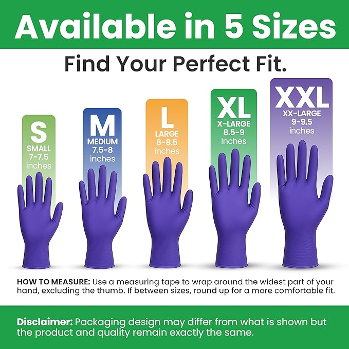 SafeWay Nitrile Disposable Gloves — Multi-Purpose Powder-Free, Non-Latex, Medical Use, and Textured Fingertips for Food Prep, Cleaning, Tattoo, Nursing, Lab, Examination, & More —(140000pcs, X-Large)
