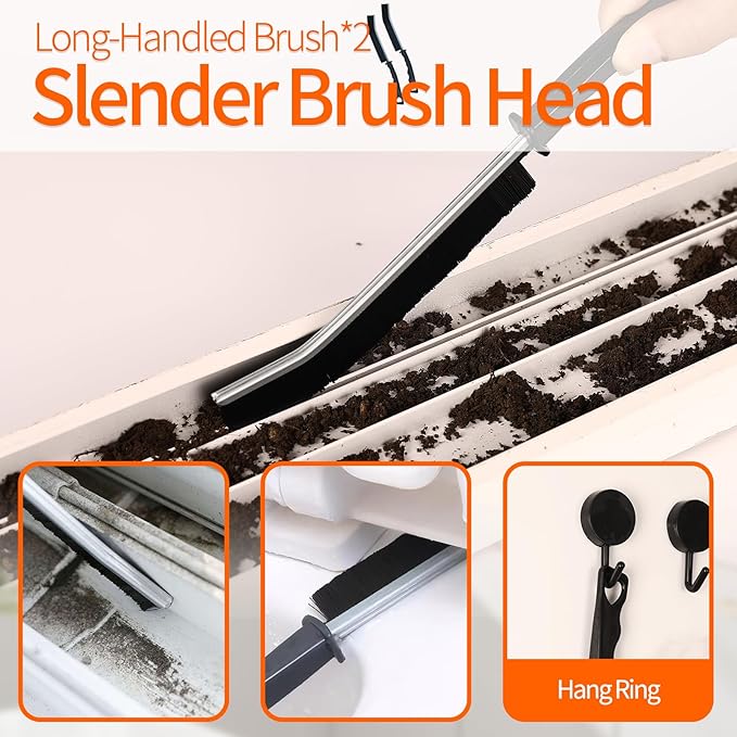 Window Sill Cleaner Tool - 11 Pcs Magic Door Window Track Cleaner Tools Set, Groove Crevice Cleaning Brush for Sliding Door, Shutter, Sill, Tile Lines, Car Vents, Keyboard