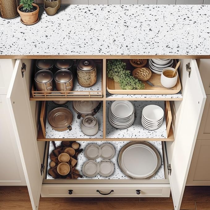 12X360 Inch Shelf Liner for Kitchen Cabinets Non Adhesive Kitchen Drawer Liner