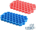 2 Pack Ice Cube Tray,Silicone Ice Trays for Whiskey,Cocktail,Coffee,Freezer,Chilled Drinks(Pink and Blue)