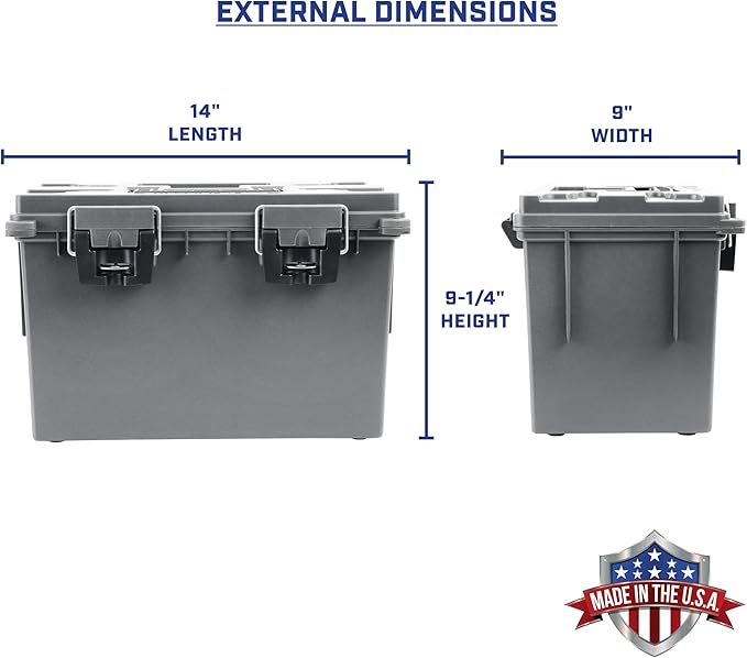 Sheffield 12775 XL Storage Bins With Lids, 2-Pack Stackable Storage Bins, Made in USA, Lockable and Water-Resistant Containers with Lids, Plastic Containers for Home, Classroom, and Dorm