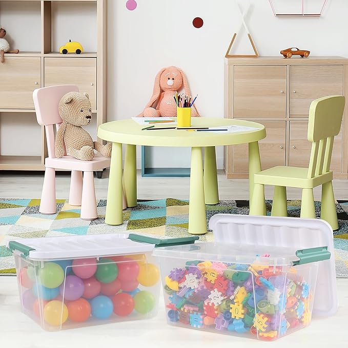 6-Pack 20 L Plastic Storage Box, Clear Latch Storage Box with Lids