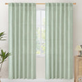 YoungsTex Sage Green Linen Curtains 78 Inches Long for Living Room, Semi Sheer Window Drapes Light Filtering with Rod Pocket Back Tab for Office Bedroom, 2 Panels, 52 X 78 Inch