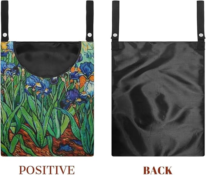Floral Print Clothespin Organizer Bag Fashion Clothespin Storage Organizer with Large Opening Rotatable Clothespin Storage Bag Laundry Clothespin Bags, Clothespin Storage Hanger Bag