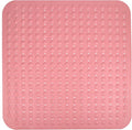 ENKOSI Extra Large Square Non Slip Shower Mat - 31 x 31-inch XL Bathroom Shower Mat - Square Shower Matts for Shower Stall Floors | Secure Suction Cups and Drain Holes (31x31 Pink)